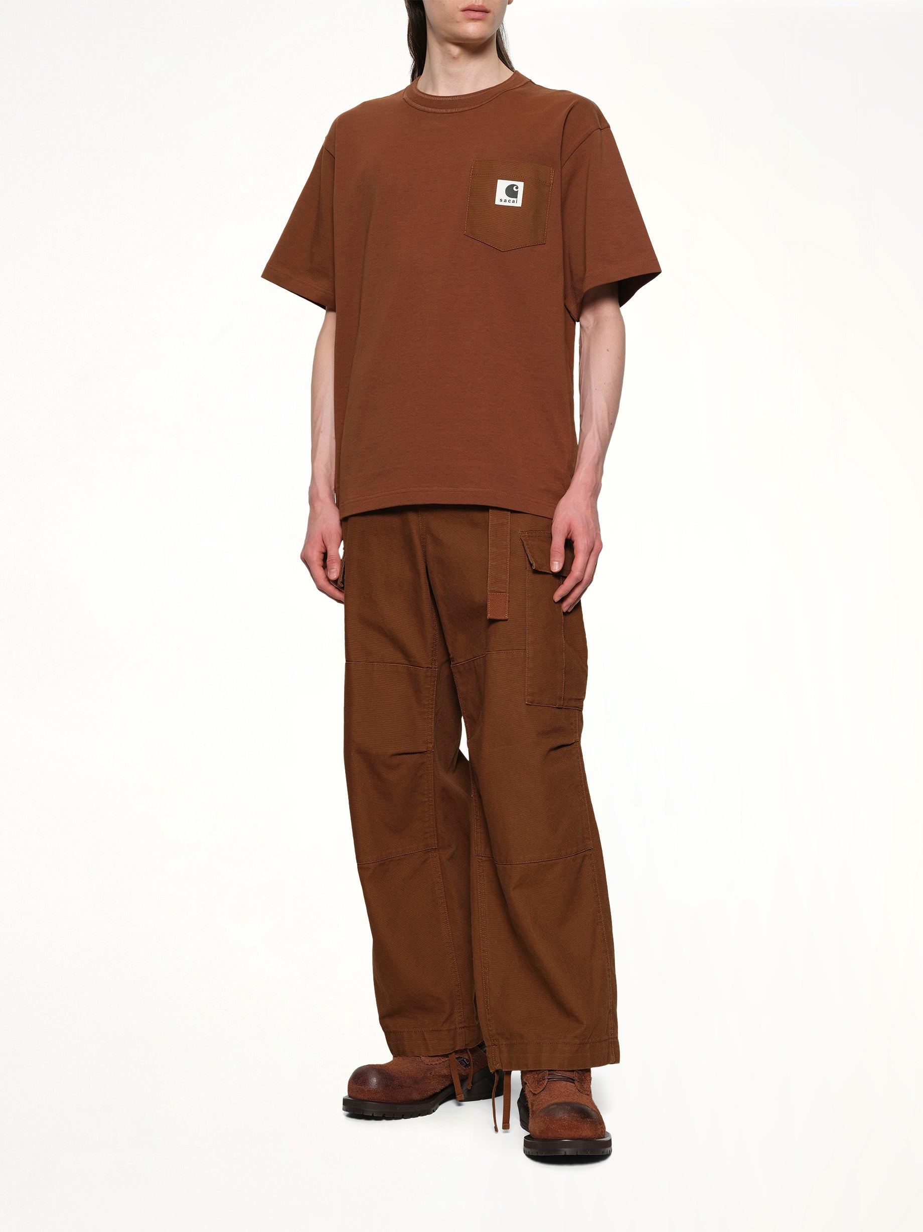 Carhartt WIP Cotton Jersey T-Shirt in Dark Beige - 4