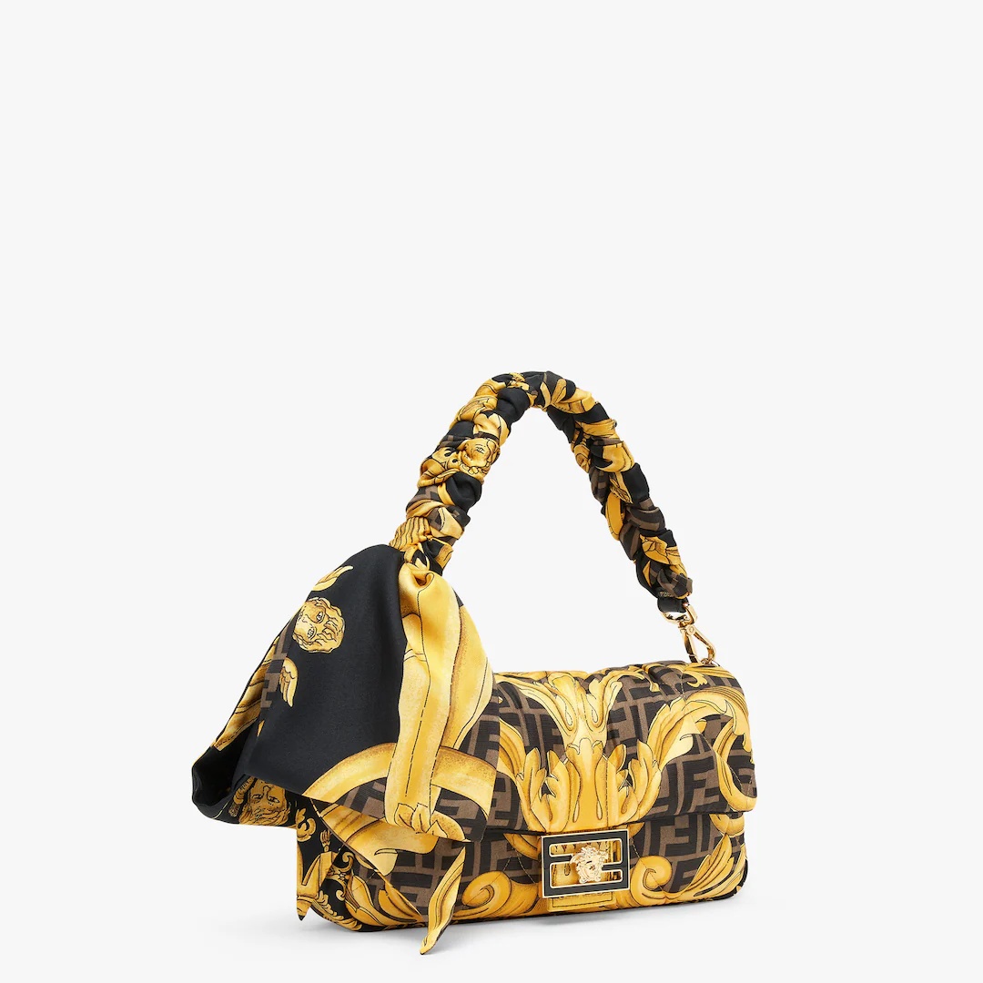 Fendace Quilted black silk  bag - 2