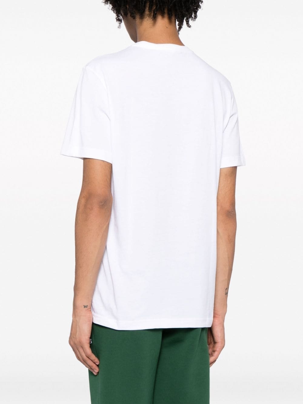 logo-patch V-neck T-shirt - 4