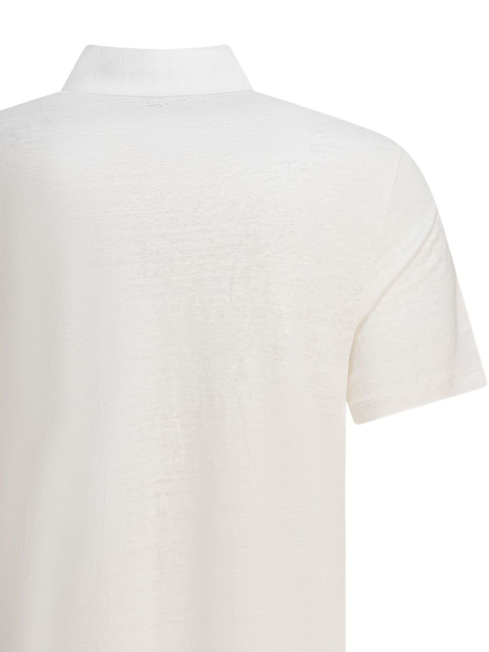 linen short-sleeve polo shirt - 3