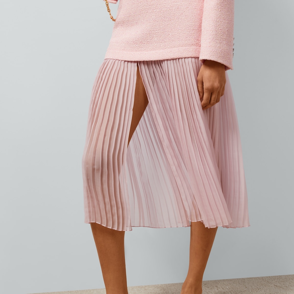 Silk tweed layered skirt - 3