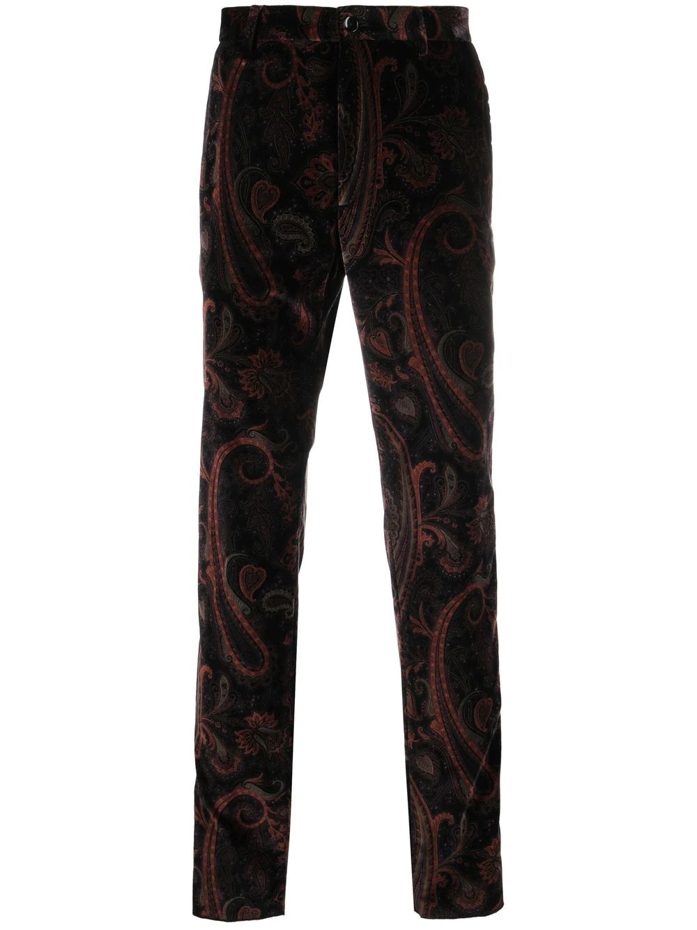 paisley-print velvet trousers - 1