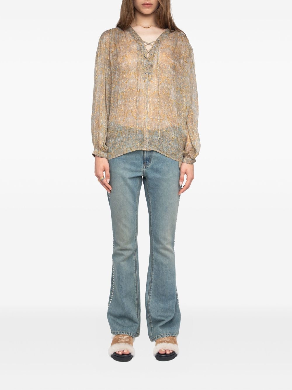 Tamela lace-up blouse - 2