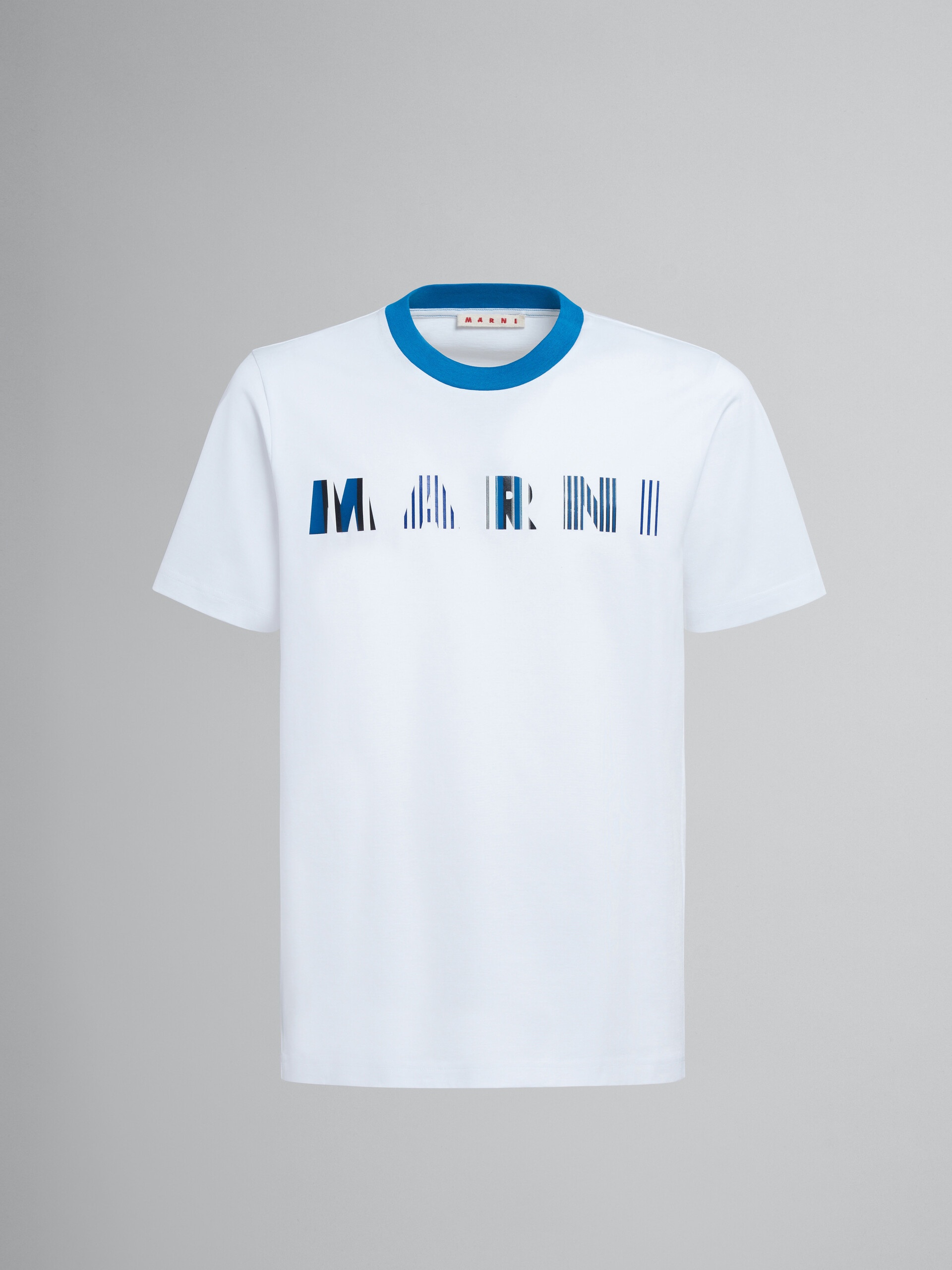 STRIPE LOGO PRINT WHITE BIO JERSEY T-SHIRT - 1