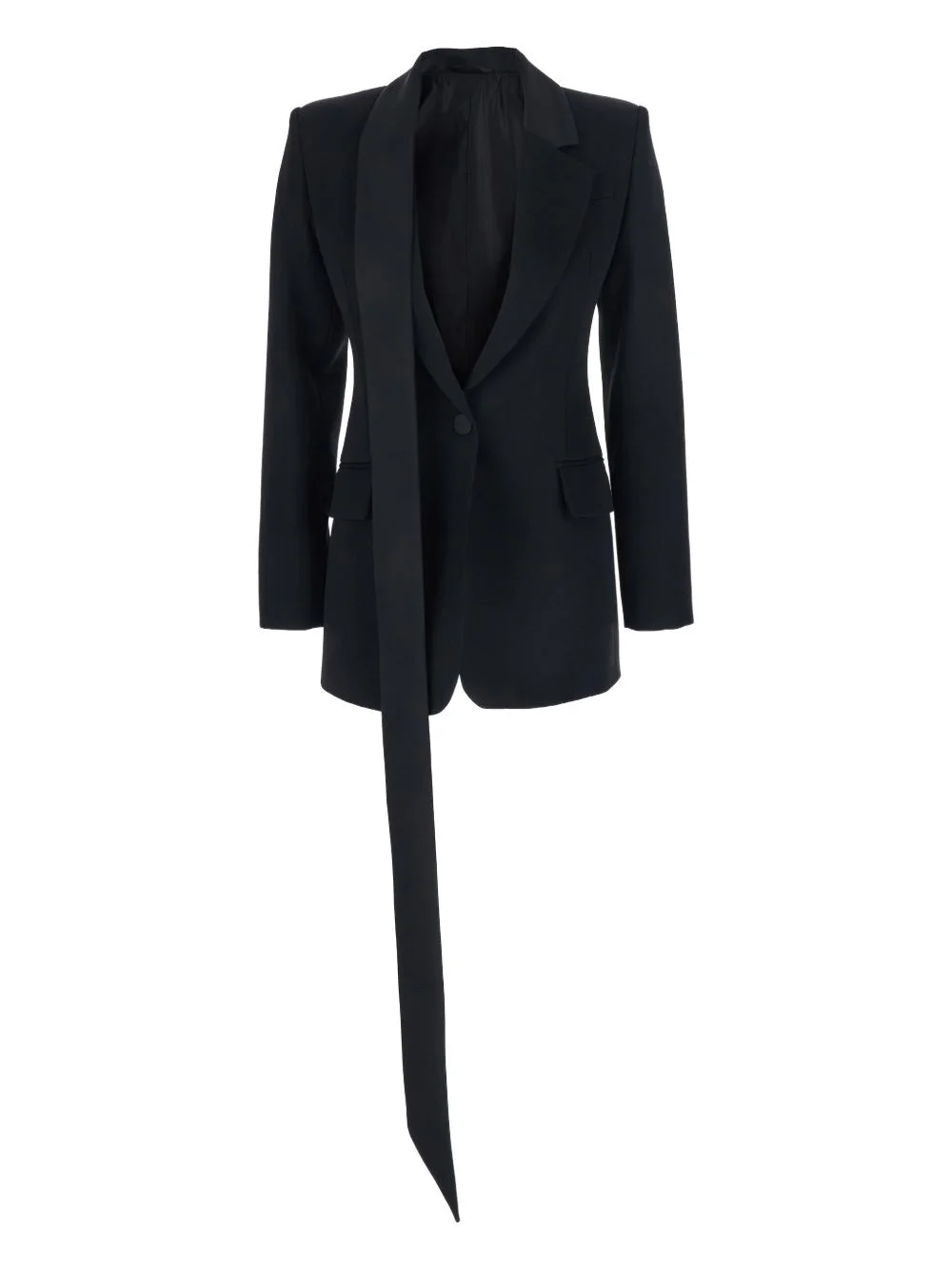 lapel tie virgin wool jacket - 1