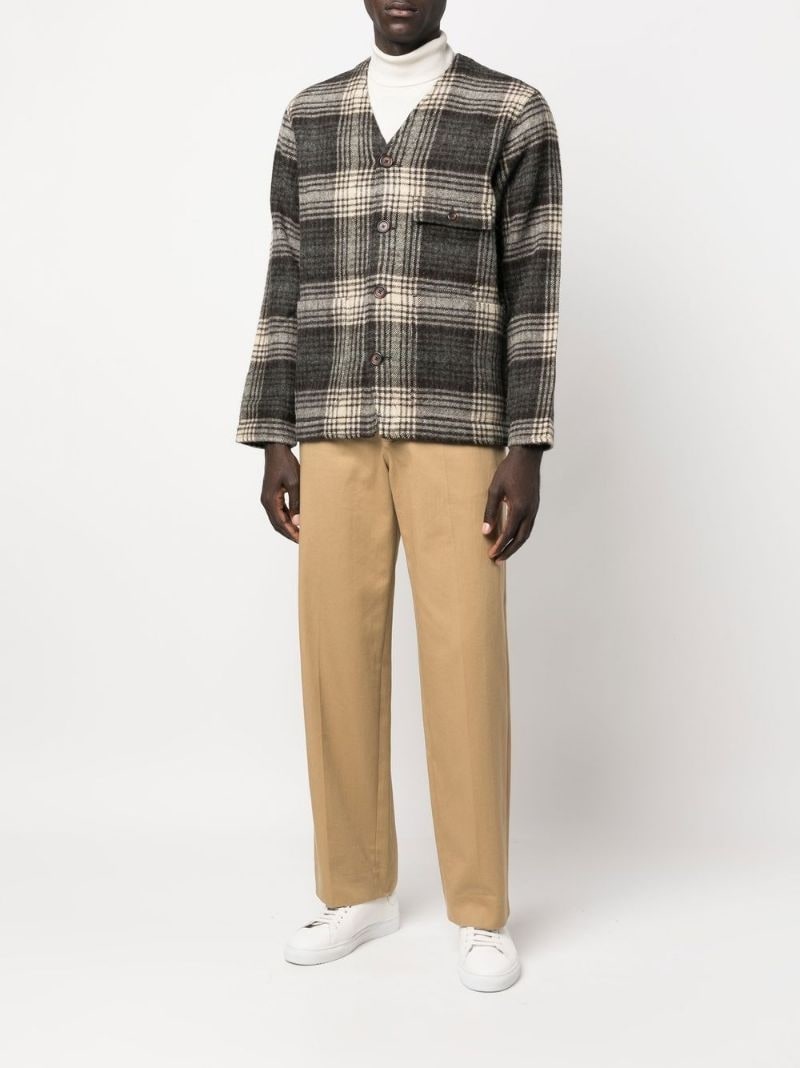 checked wool shirt jacket - 2