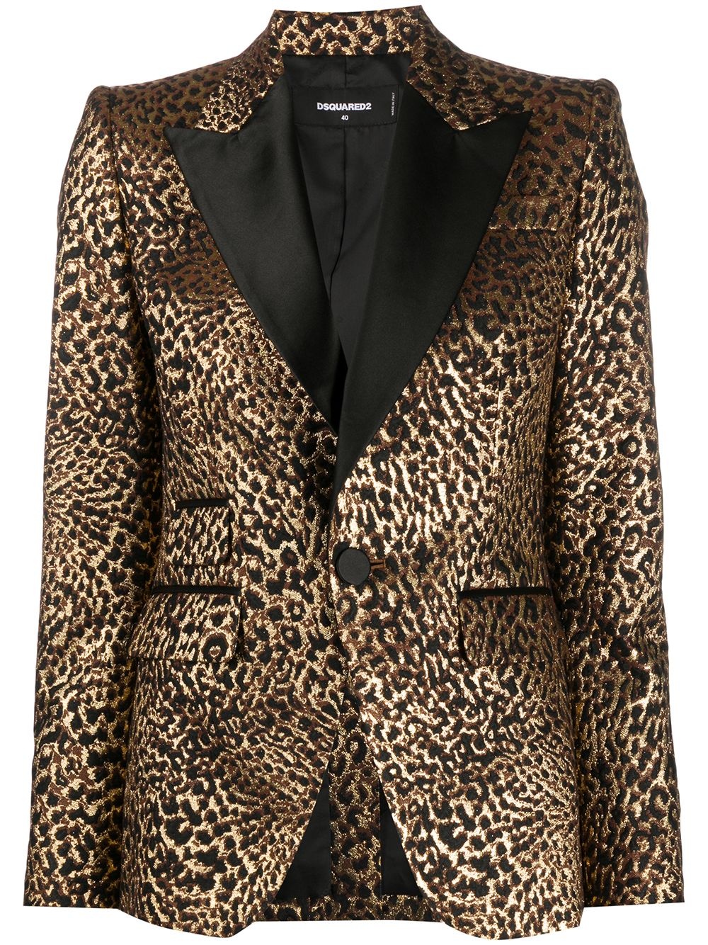 leopard brocade smoking jacket - 1