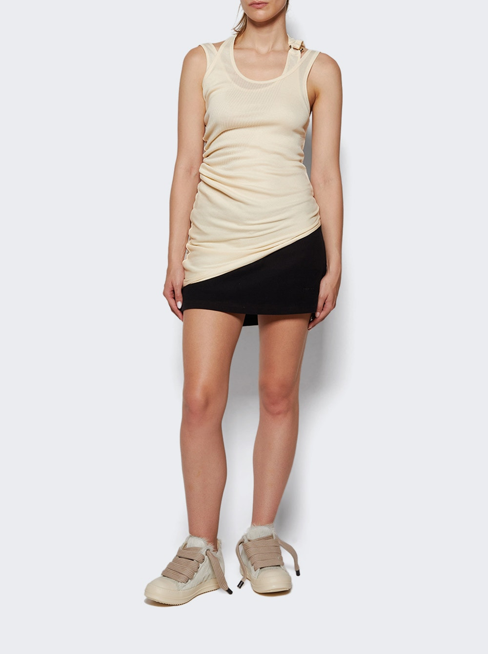 Twisted Double Layer Tank Top Ecru - 5