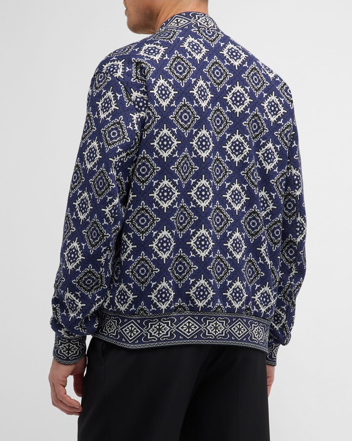 Men's Medallion Knit Bomber Jacket - 4