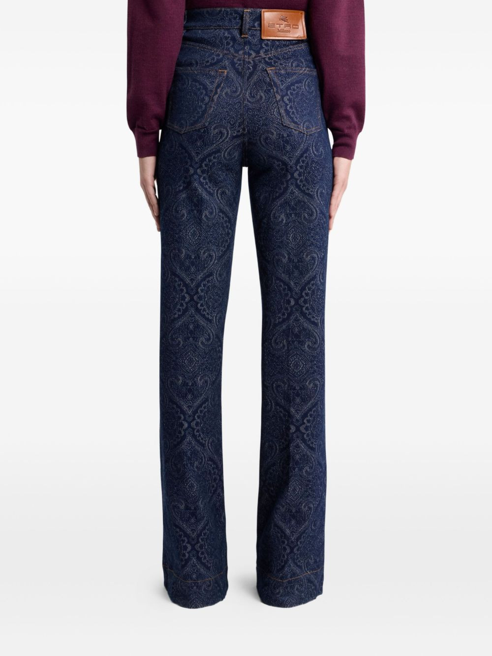 paisley-jacquard jeans - 4