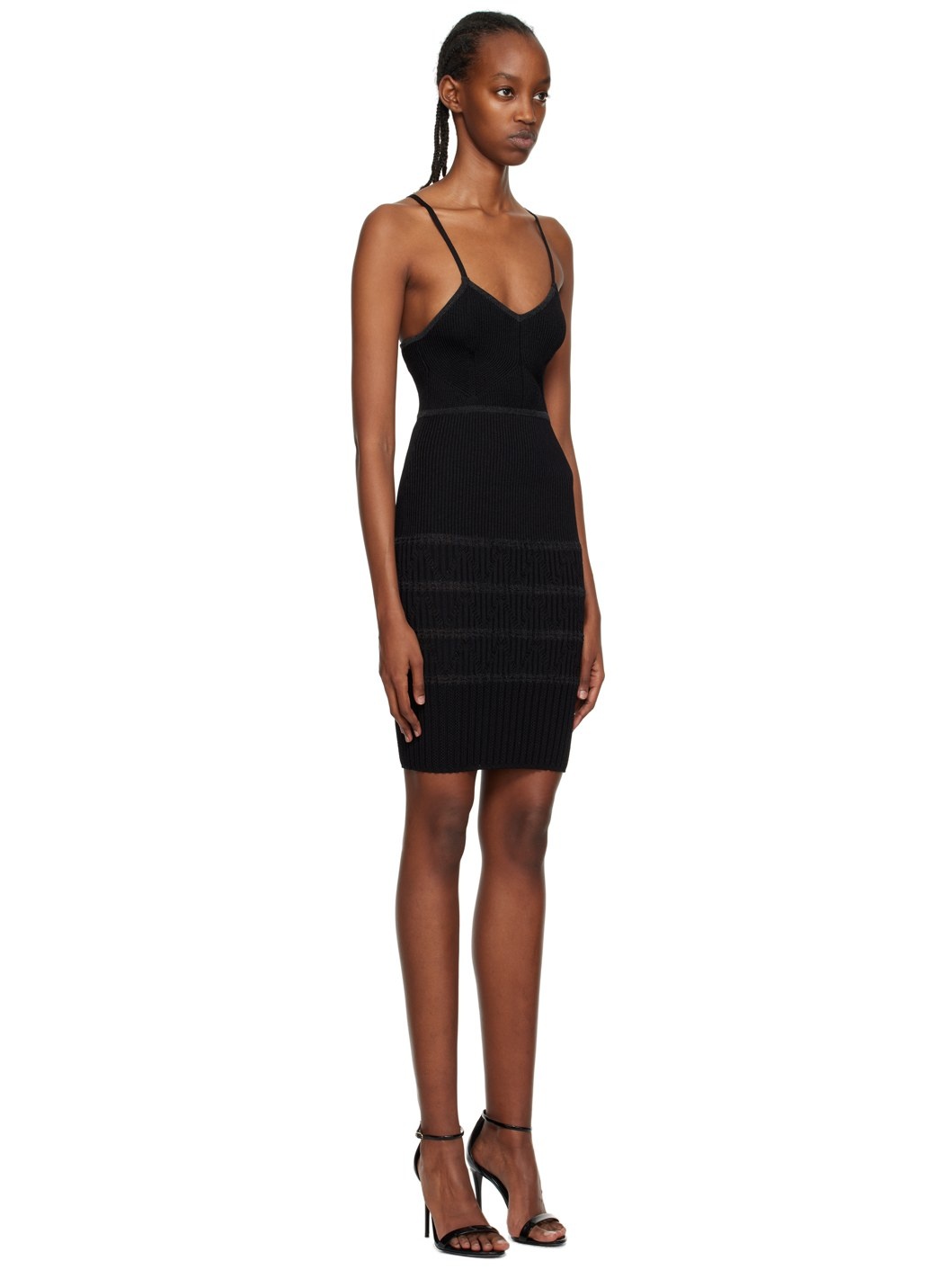 Black V-Neck Minidress - 2