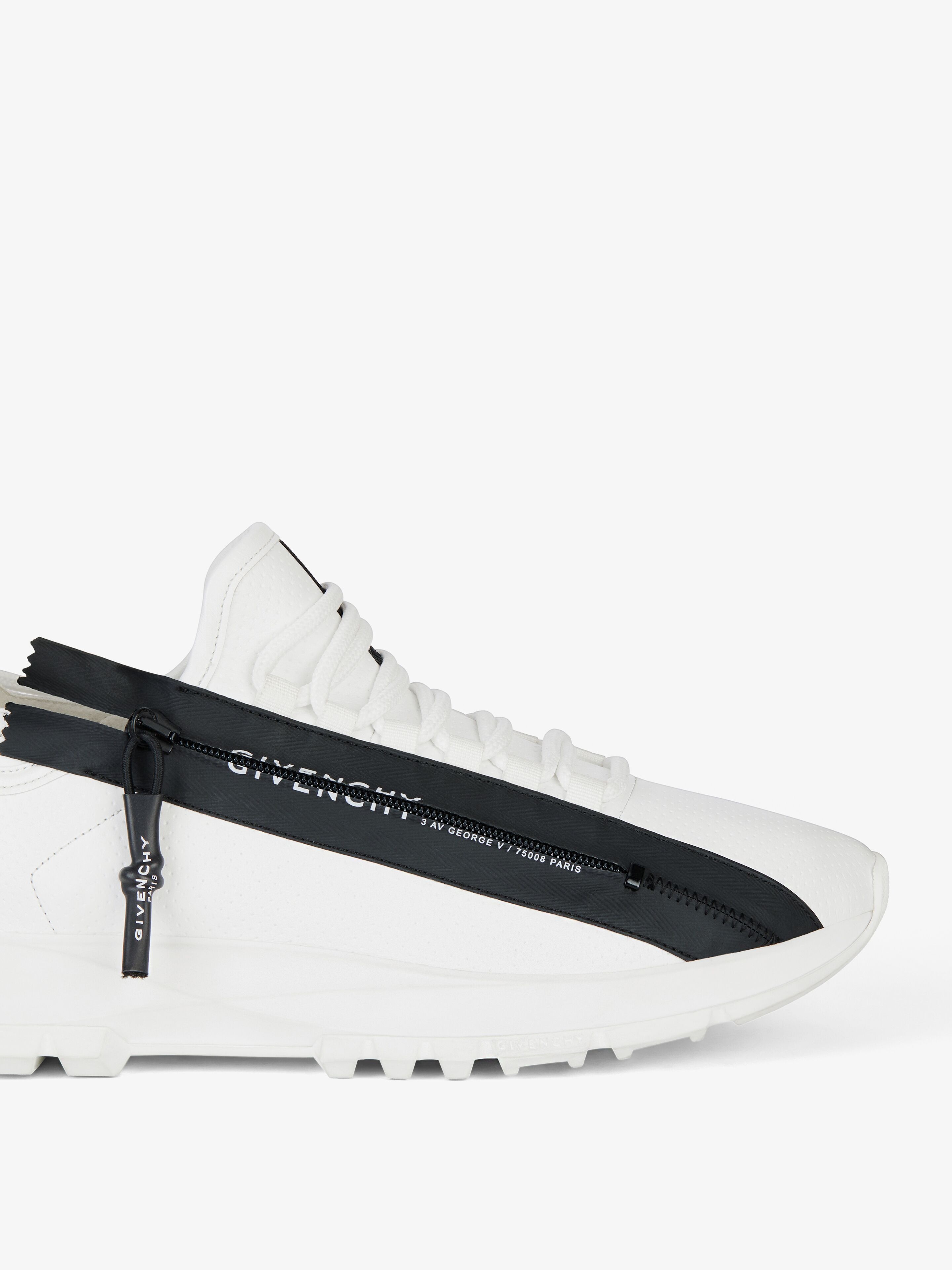 SPECTRE LOW RUNNERS SNEAKERS IN PERFORATED LEATHER WITH ZIP - 6