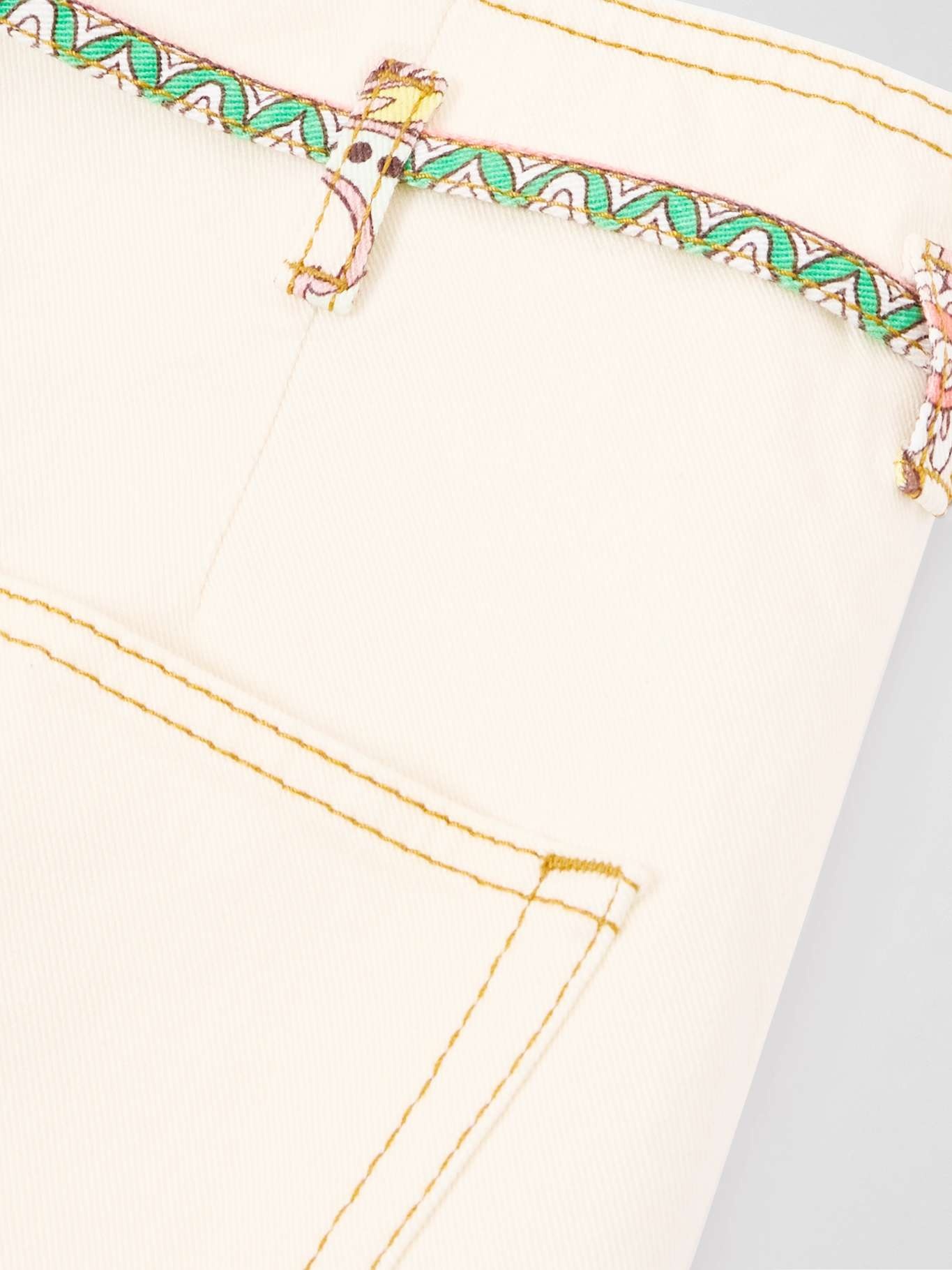 Belted printed wide-leg jeans White - 5