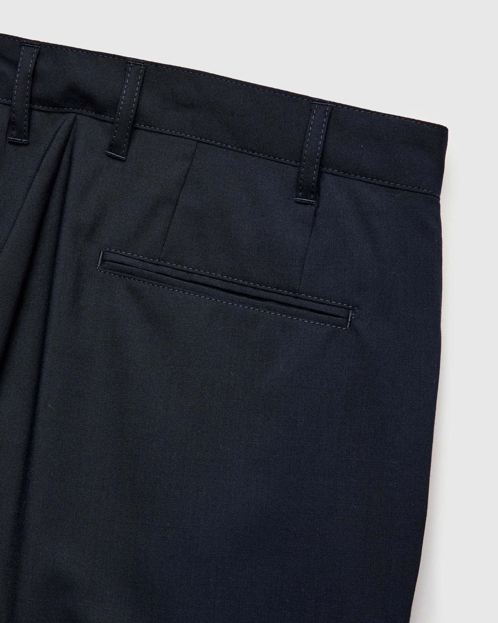 2-Pleat Tropical Wool Trousers in Dark Navy - 8