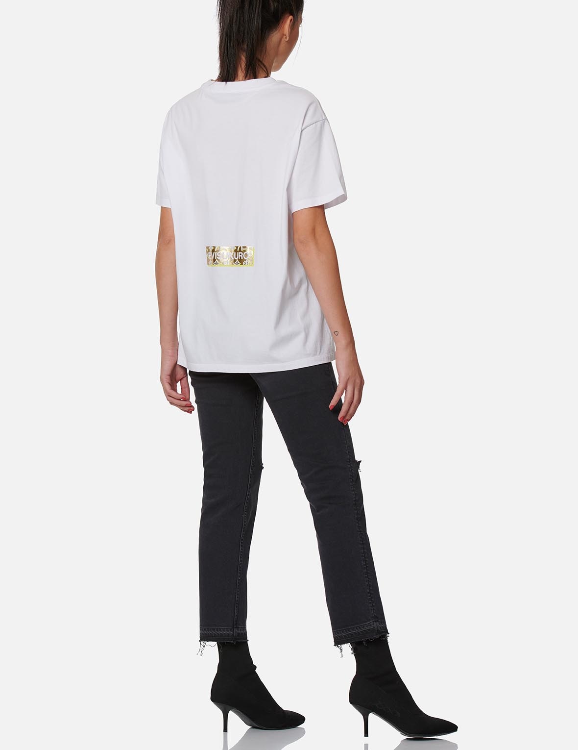Cast Shadow Effect Kamon Print T-shirt - 6