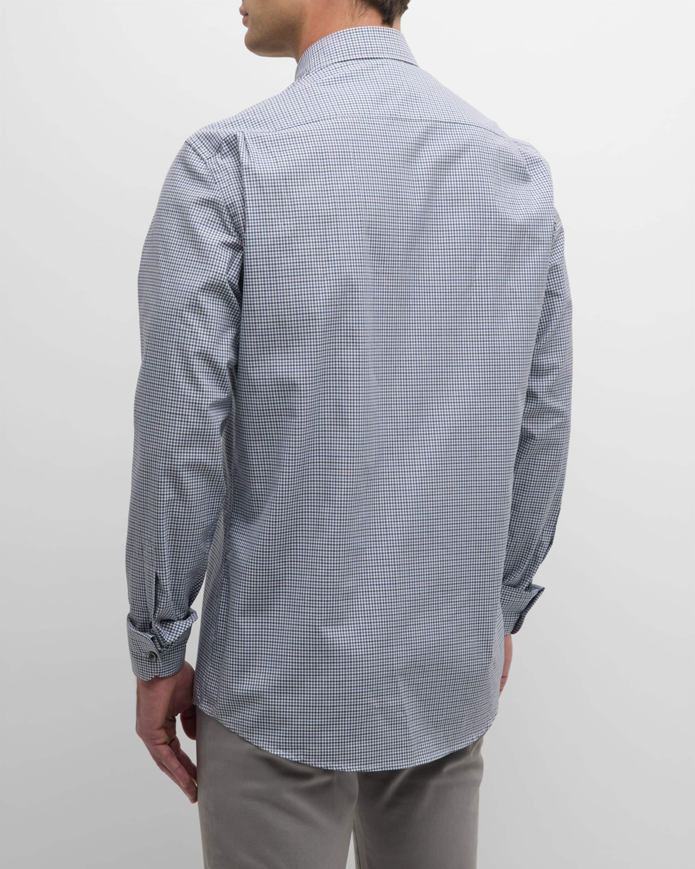 Men's Cotton Mini-Check Sport Shirt - 3