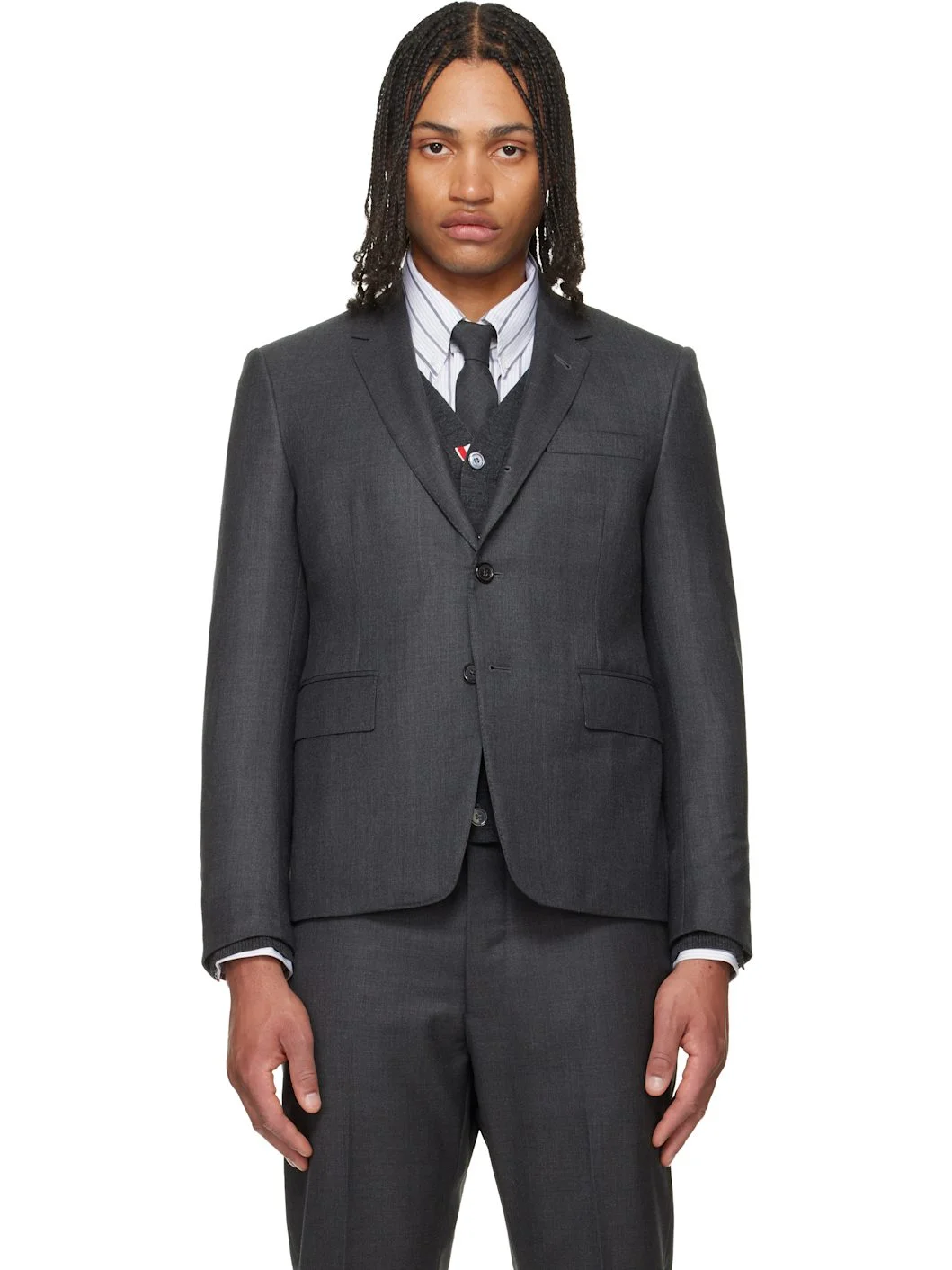 Gray Super 120s Twill High Armhole Sportcoat - 1