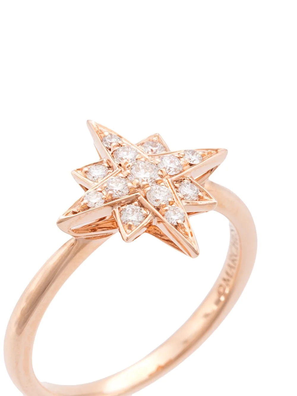 18kt yellow gold star diamond ring - 3