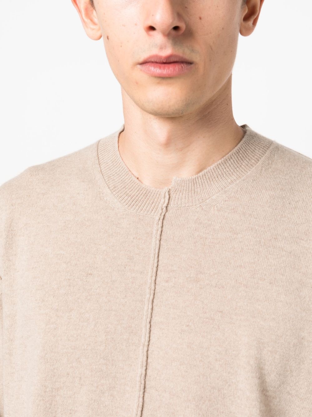 exposed-seam cashmere jumper - 5