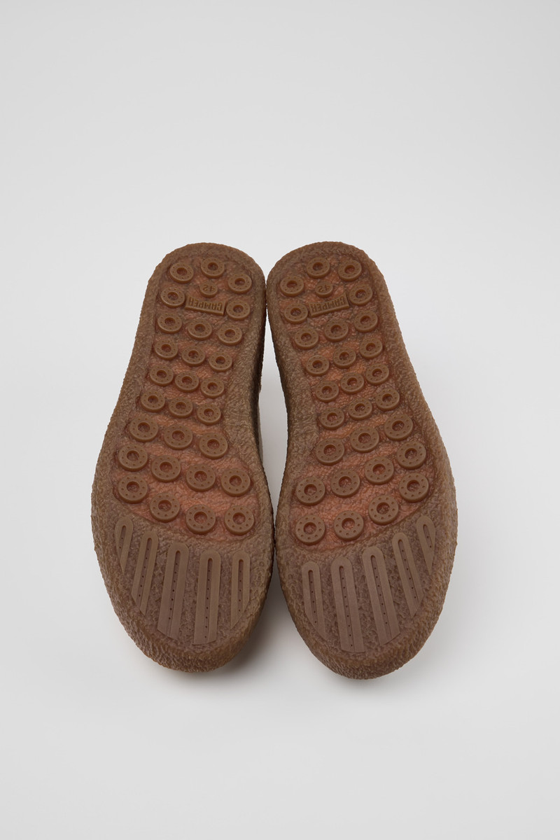 Peu Terreno Beige Suede Shoes for Men. 5