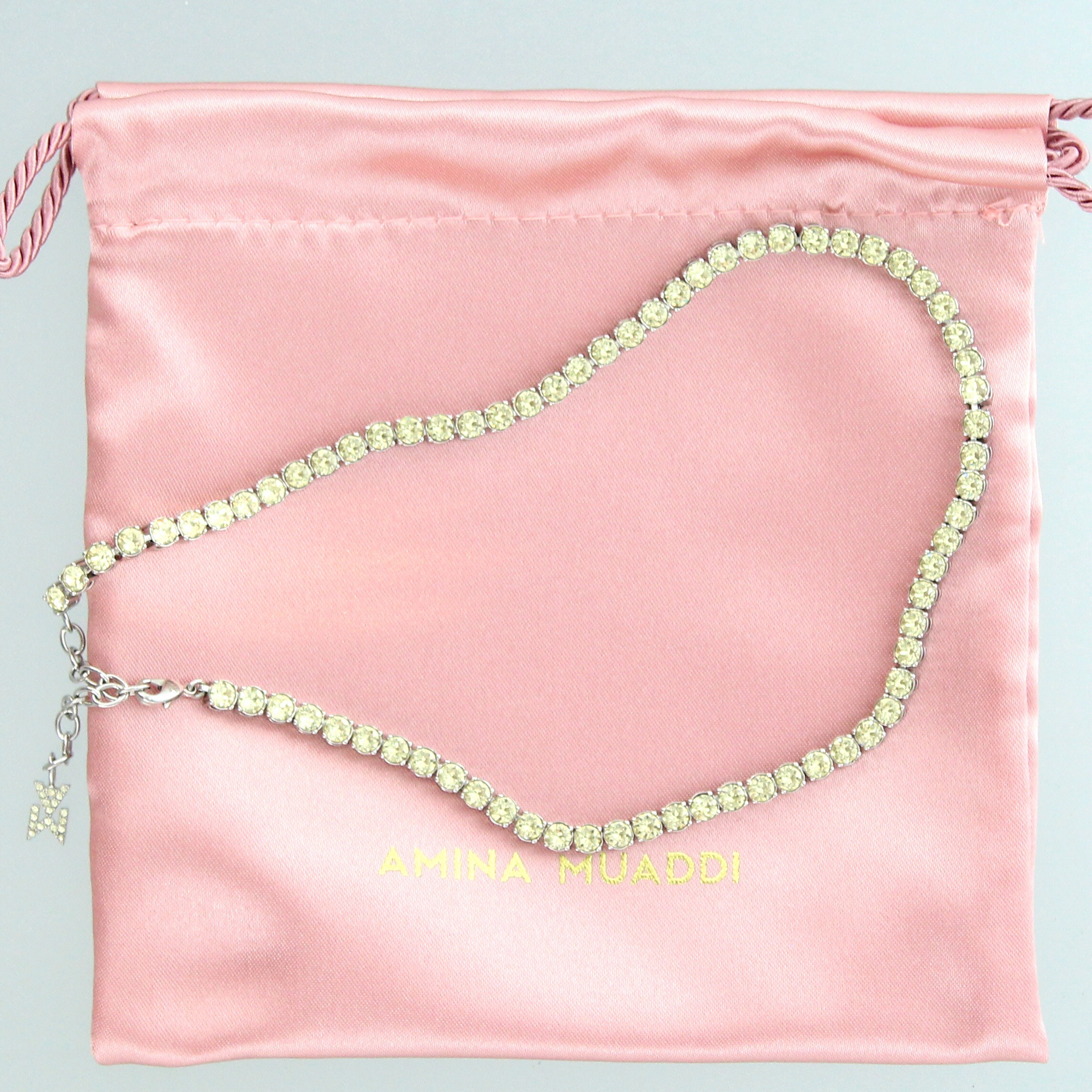 Amina Muaddi – Tennis Necklace Jonquil Crystals - 3