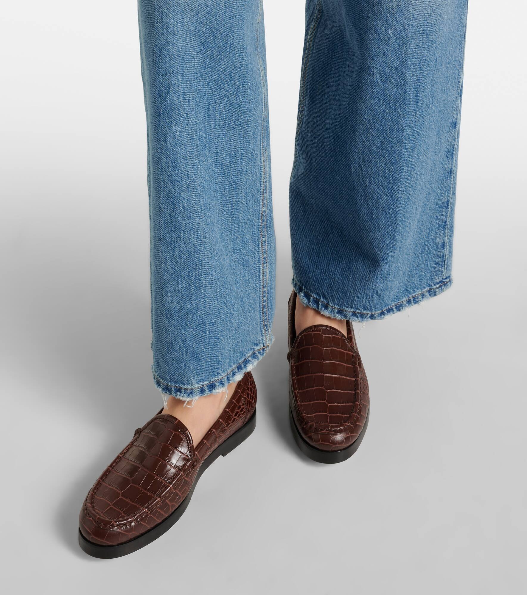 Dinelio croc-effect leather loafers - 7