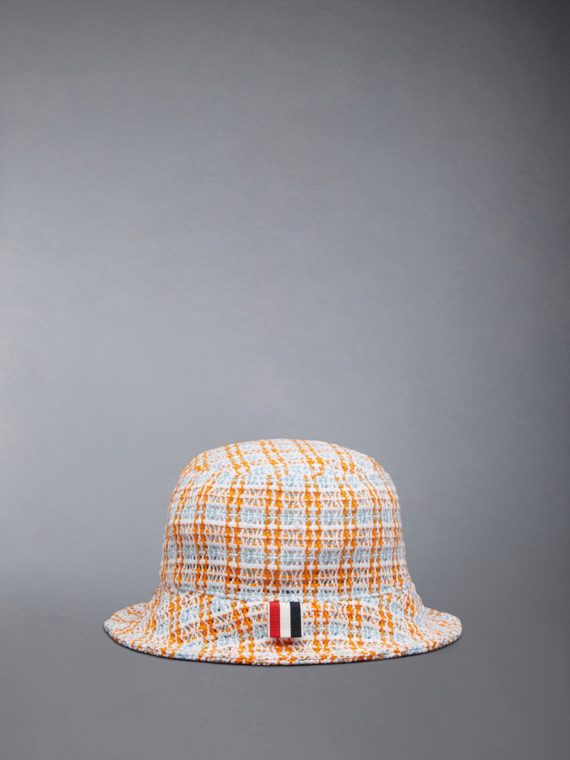 Thom Browne Check Crochet Tweed Classic Bucket Hat outlook