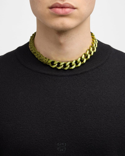 Givenchy Men's Enamel and Macrame Short Chain Necklace outlook
