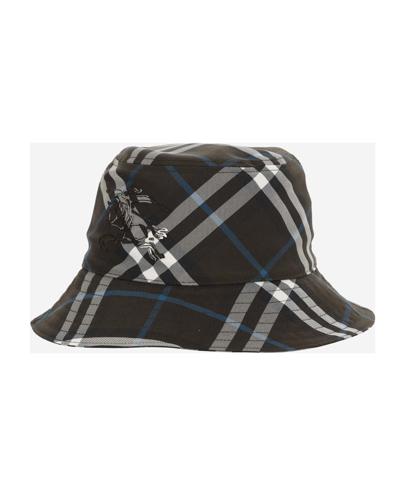 Twill Bucket Hat With Check Pattern - 2