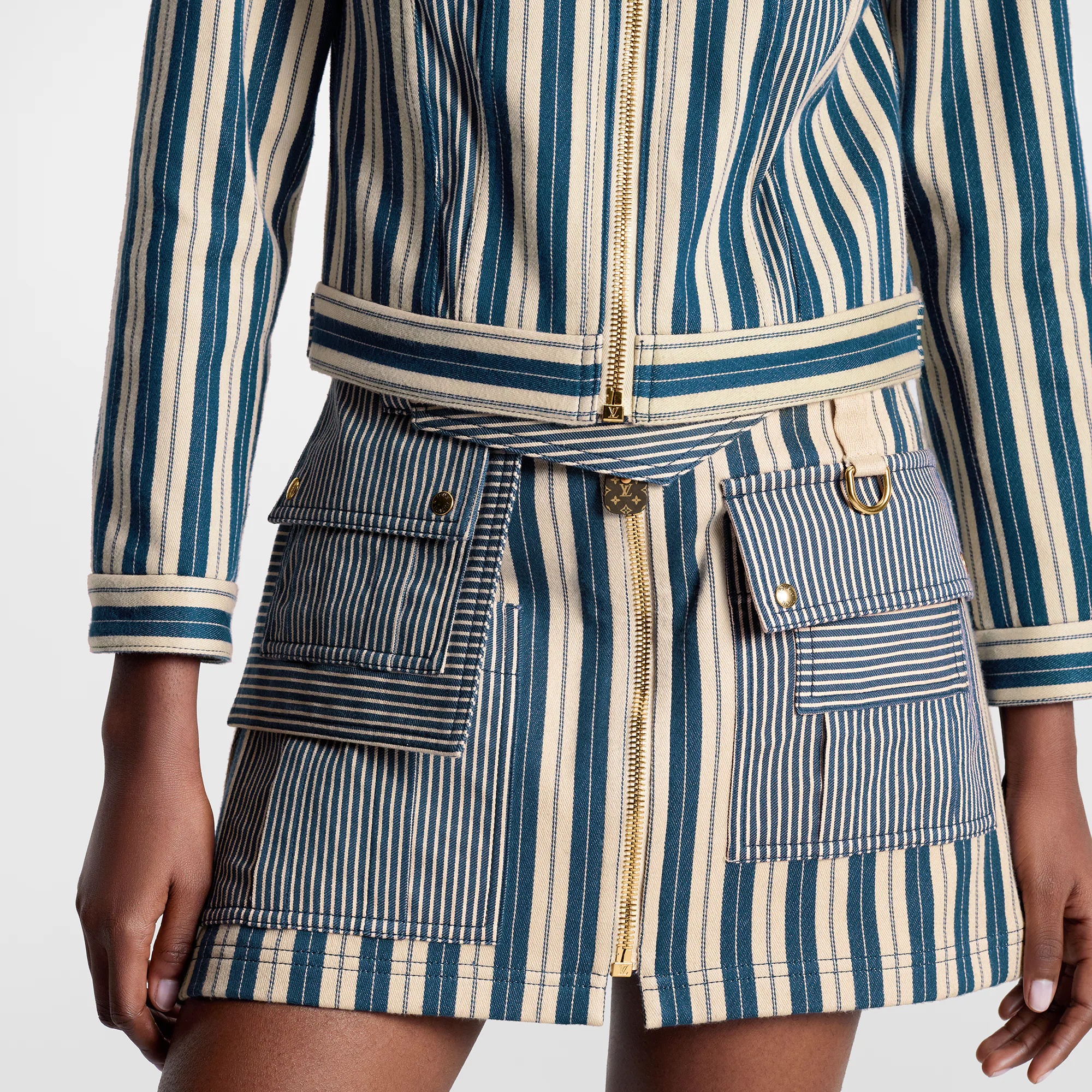 Mixed Stripes Utility Mini Skirt - 2