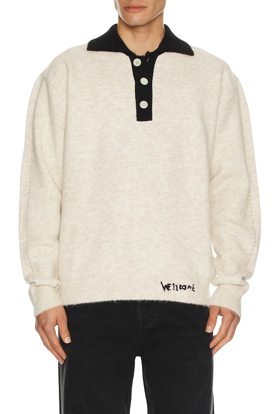 Brushed Contrast Knit Top - 1