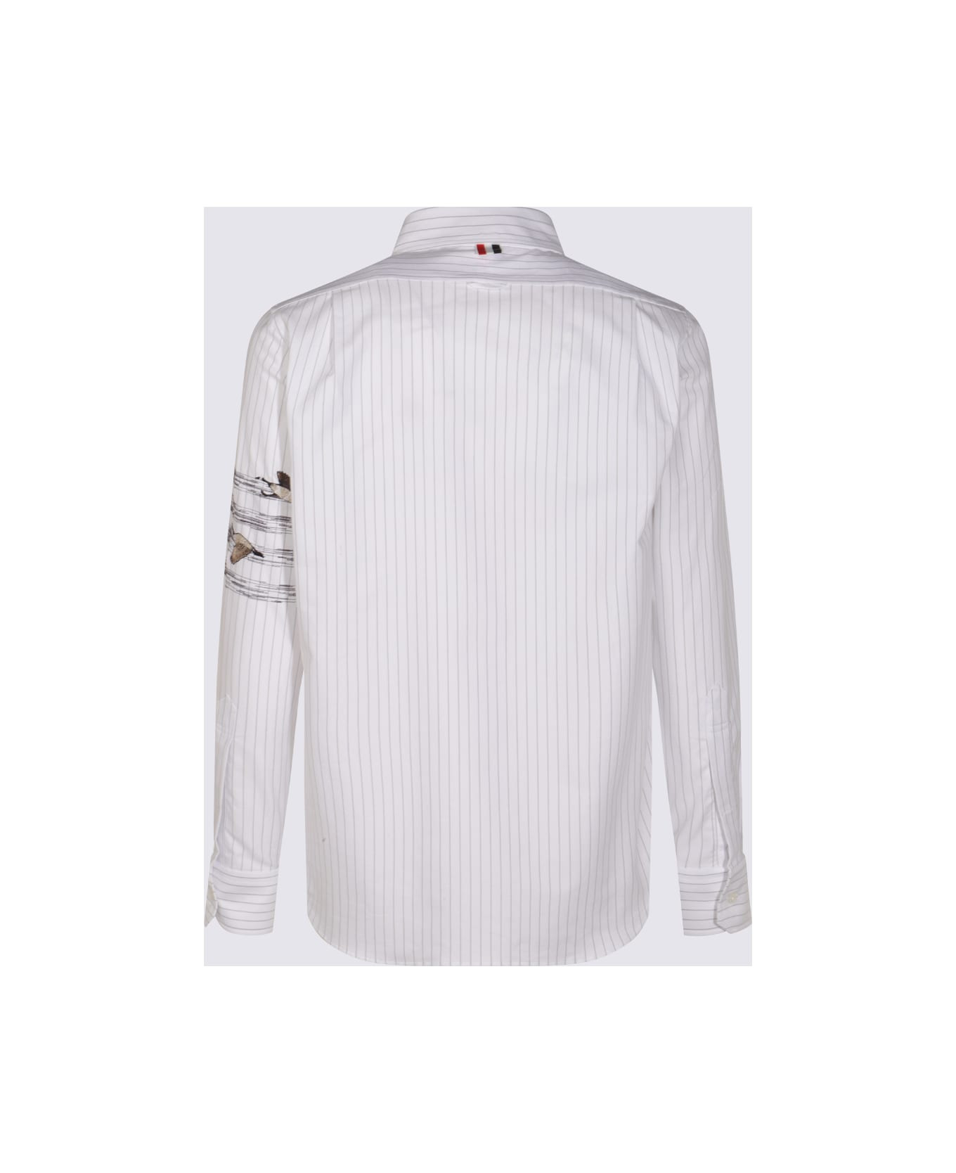 White And Grey Cotton Shirt - 2