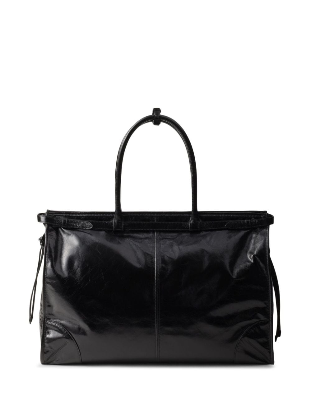 triangle-logo leather tote bag - 2