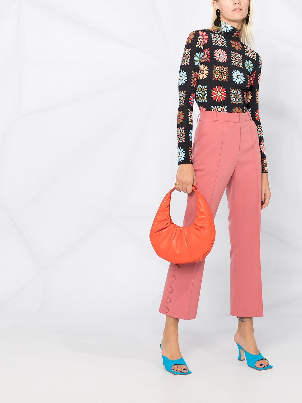floral turtleneck top - 2