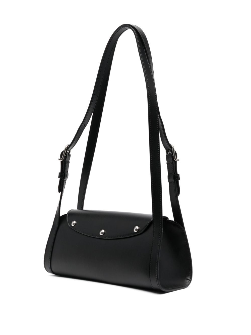 flip-lock leather shoulder bag - 3