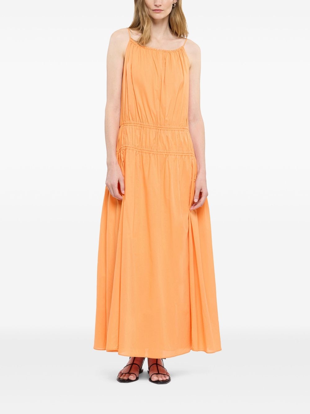 gathered scoop-back dress - 2