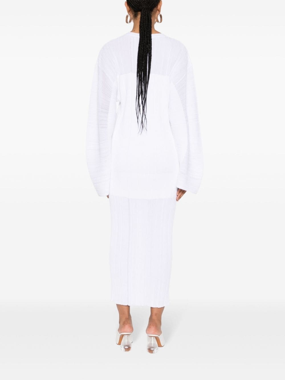 plissÃ© fine-knit midi dress - 4
