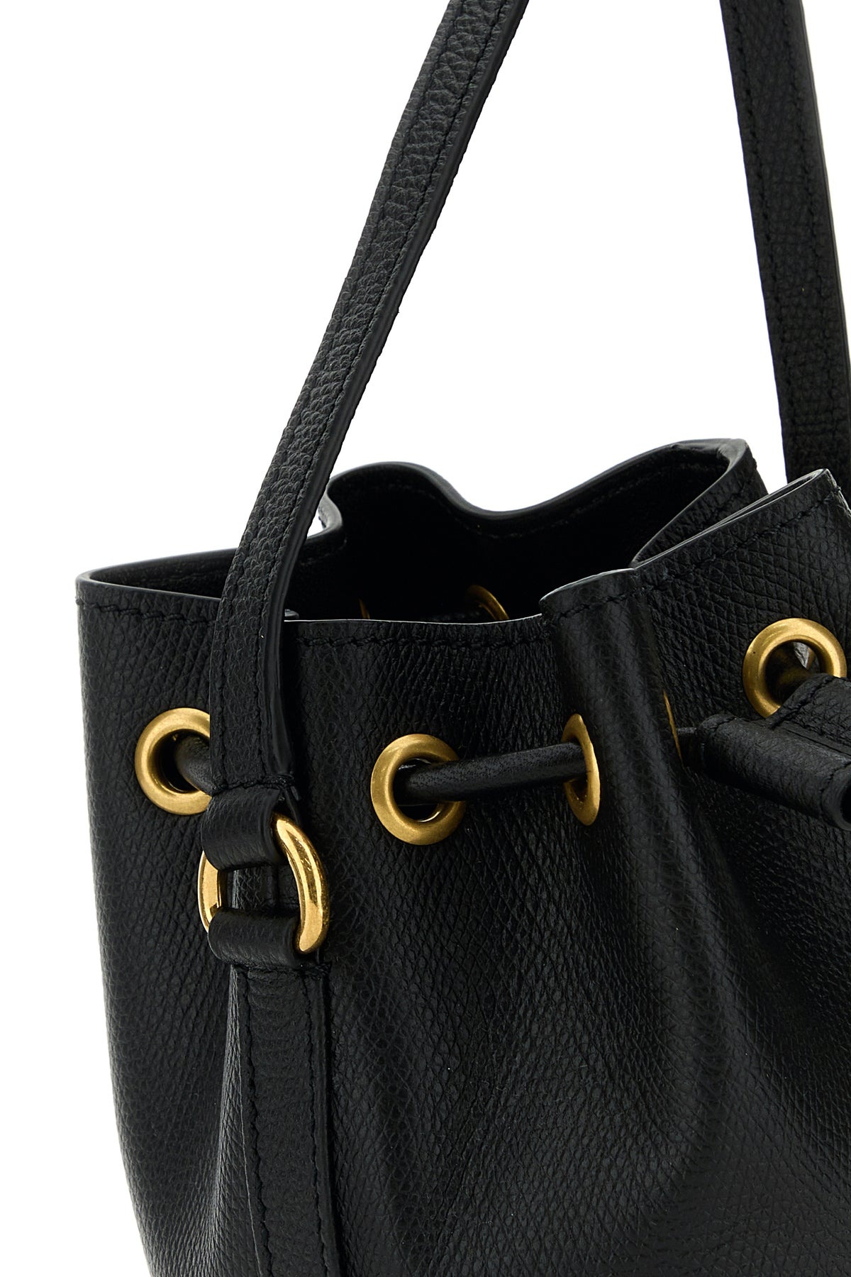 Black leather bucket bag - 4