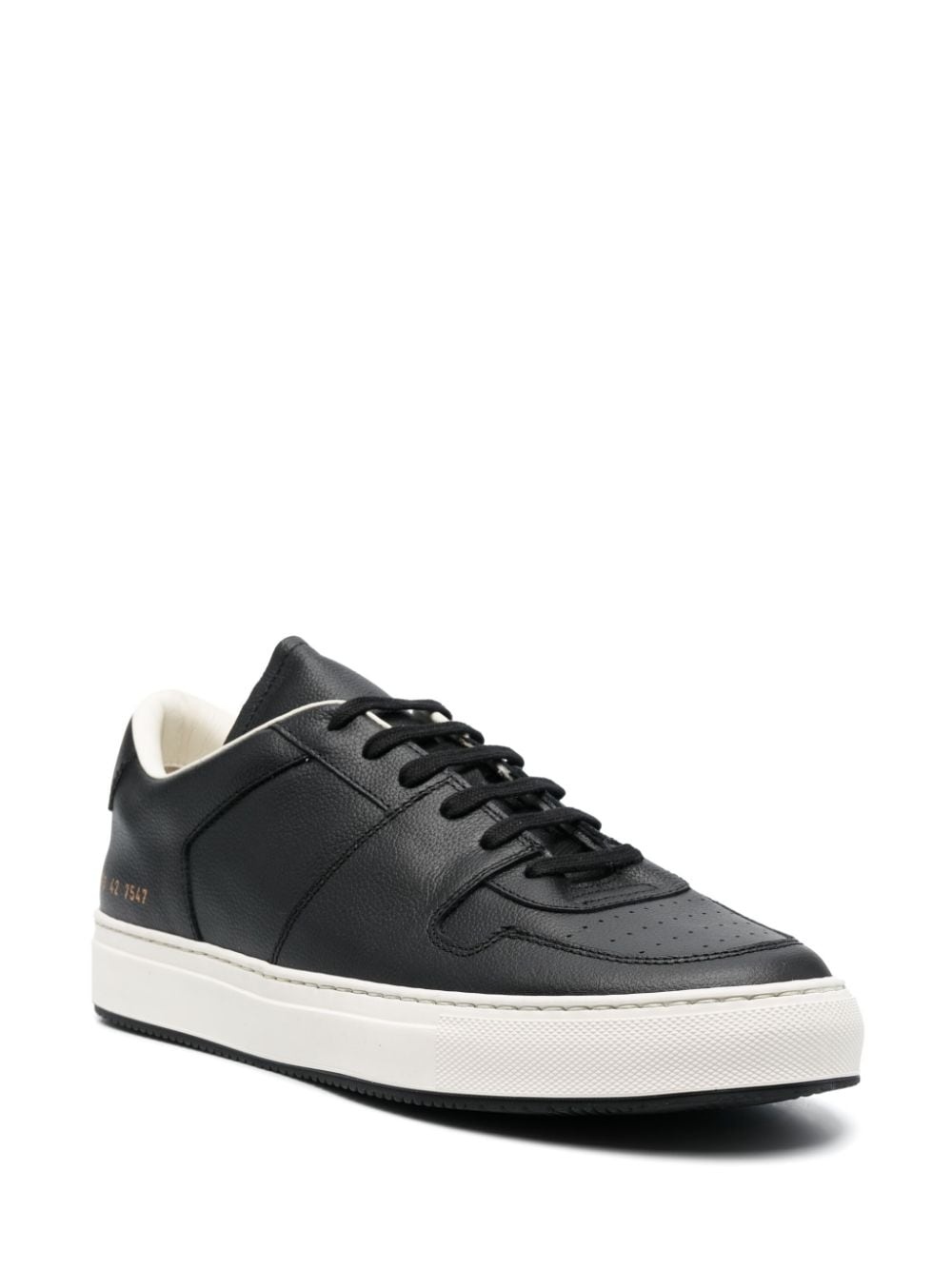 polished-finish lace-up sneakers - 2