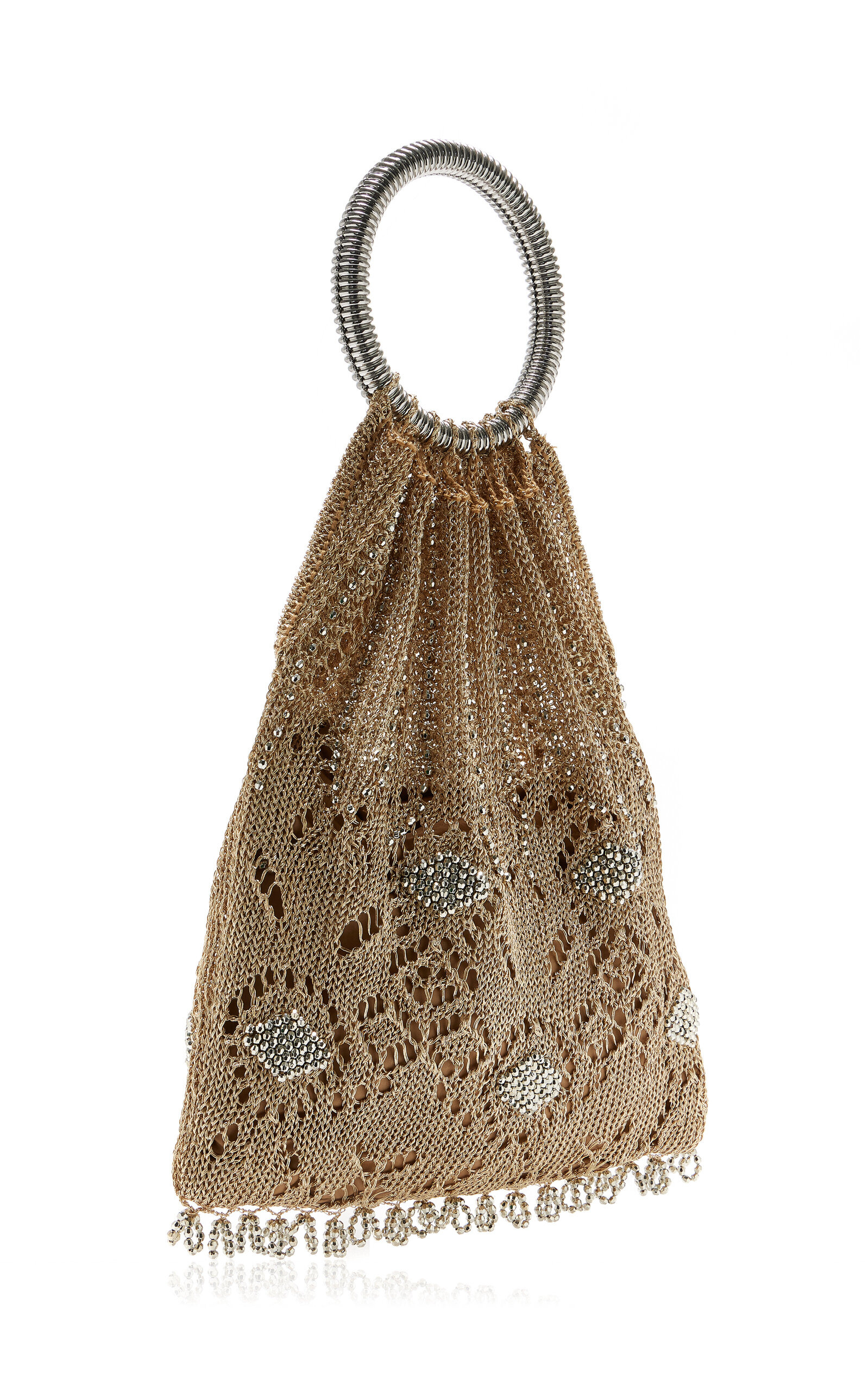 Crystal Mesh Top Handle Bag gold - 3