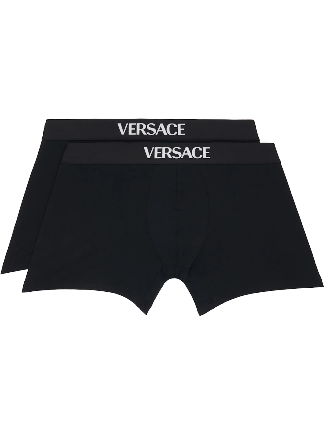 Two-Pack Black Cotton-Jersey Long Boxer Briefs - 1