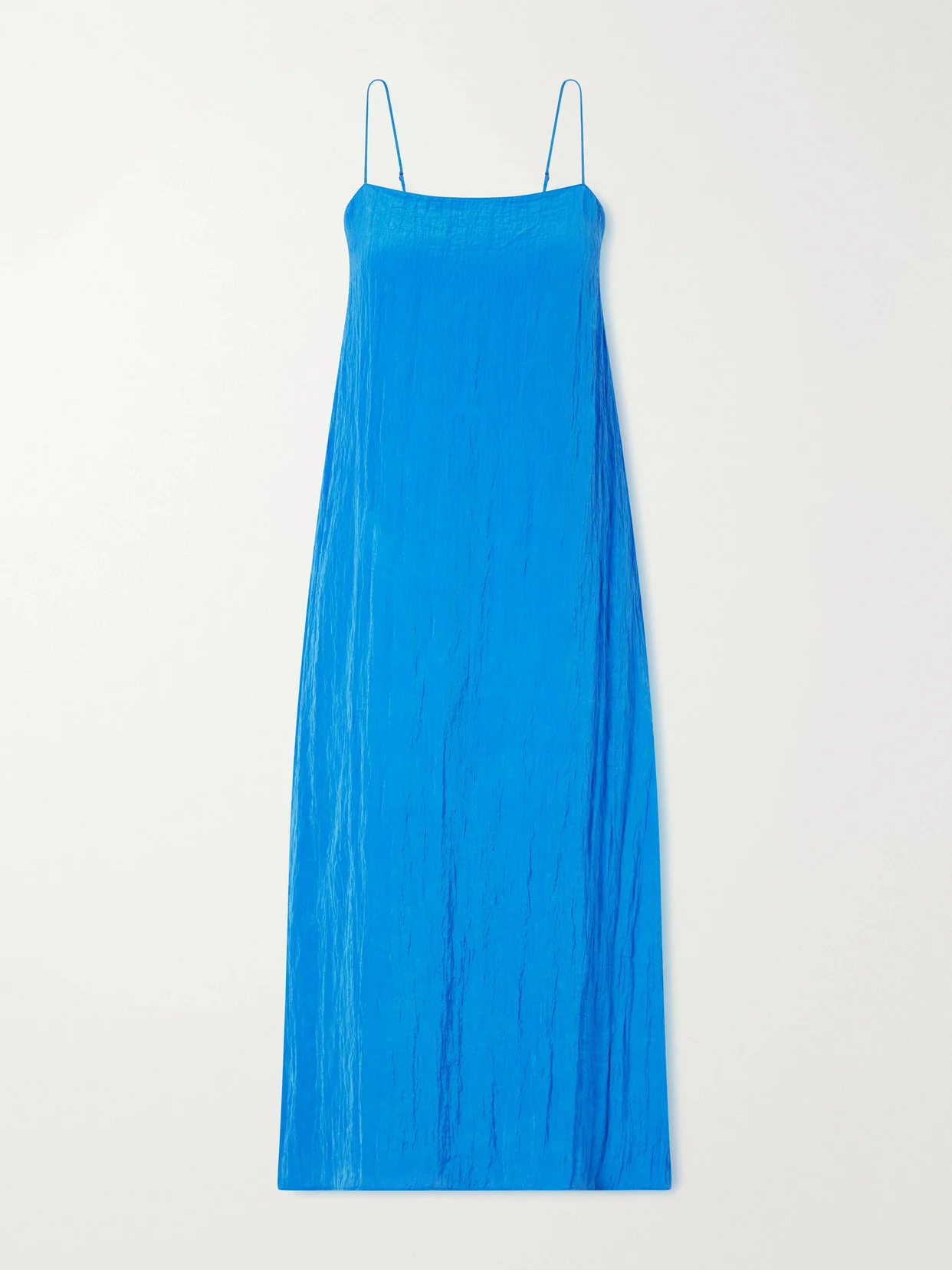 Crinkled Satin Midi Dress - 1