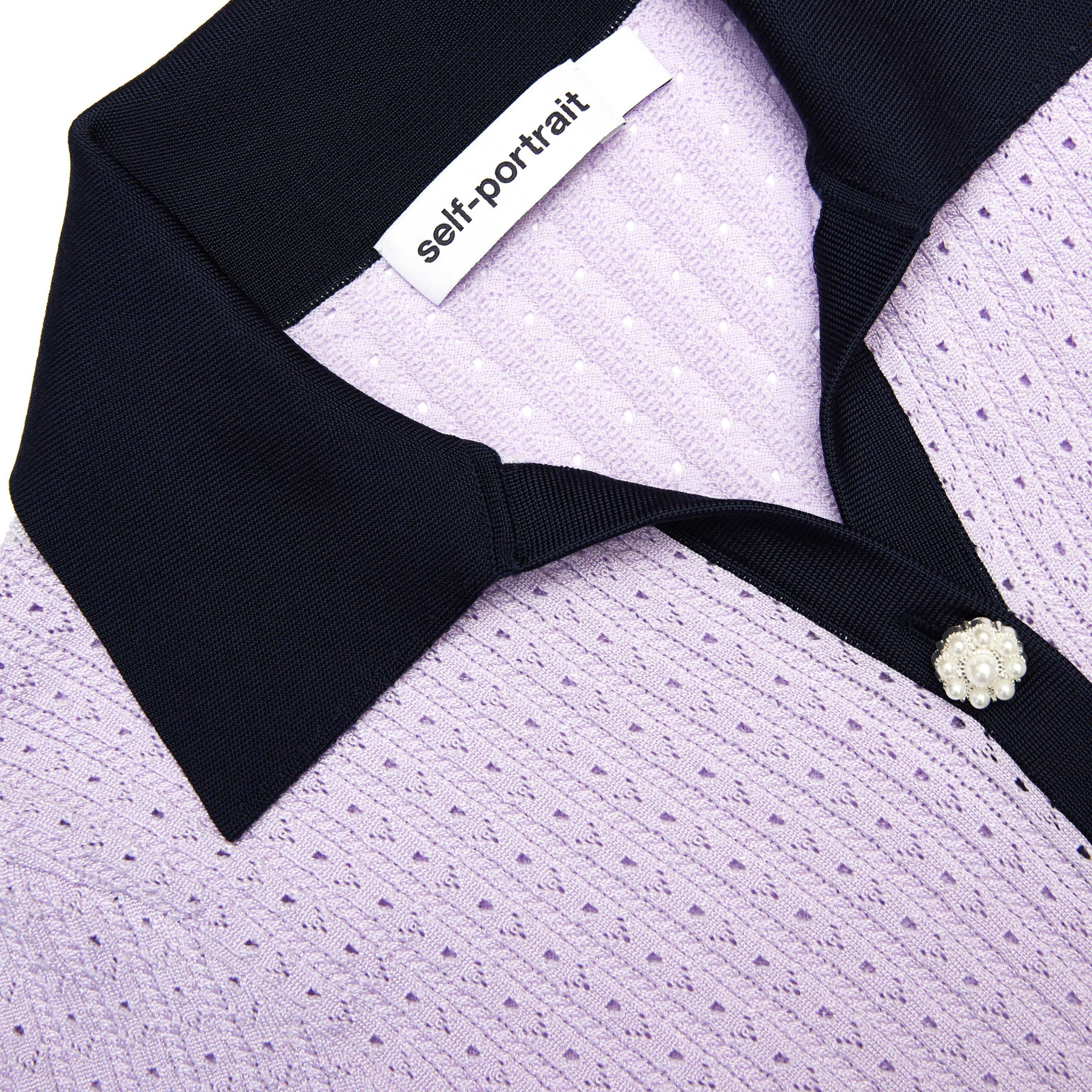 Lilac Pointelle Knit Mini Dress - 5