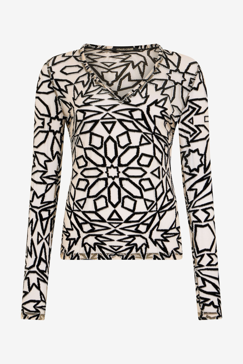 Geometric Multicolor Pattern Sweater 1