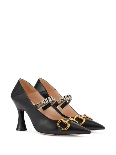 GUCCI Horsebit chain-strap pumps outlook