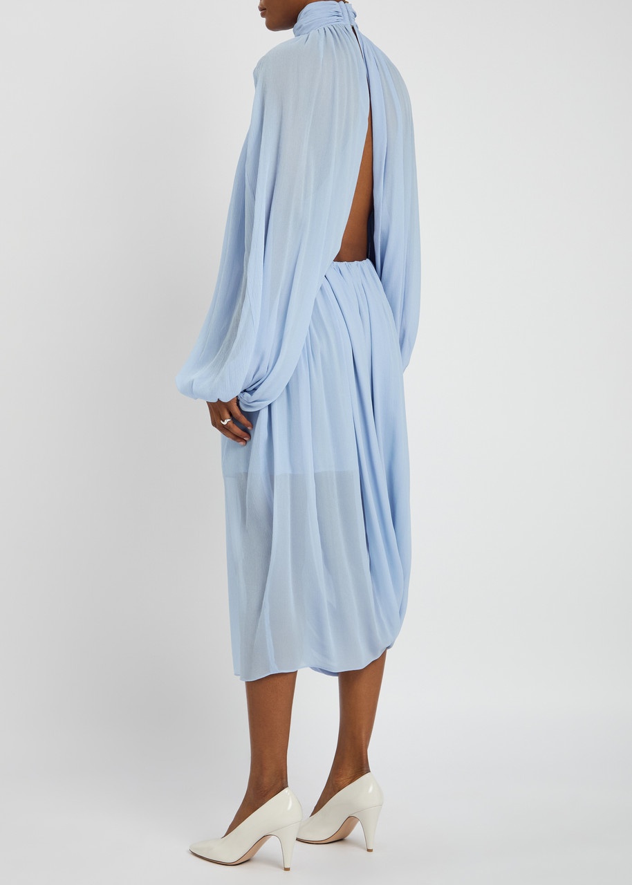Stella Mccartney Creponne Draped Silk-chiffon Midi Dress - 3