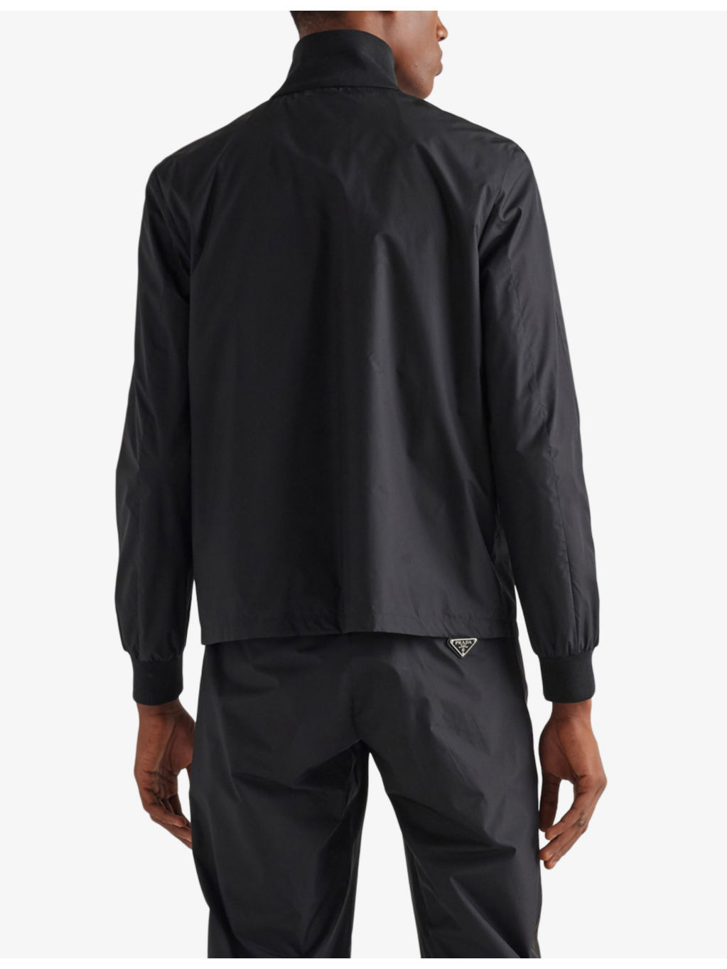 Brand-patch spread-collar silk-blend jacket - 4