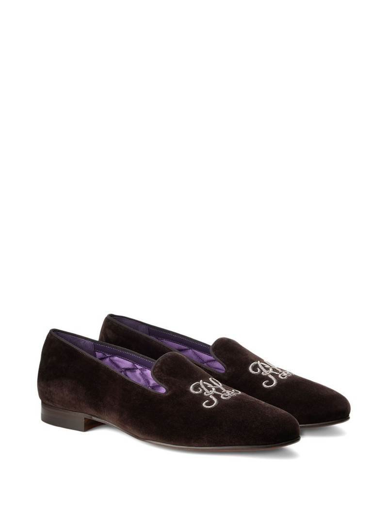 Ralph Lauren Alonzo embroidered slippers outlook