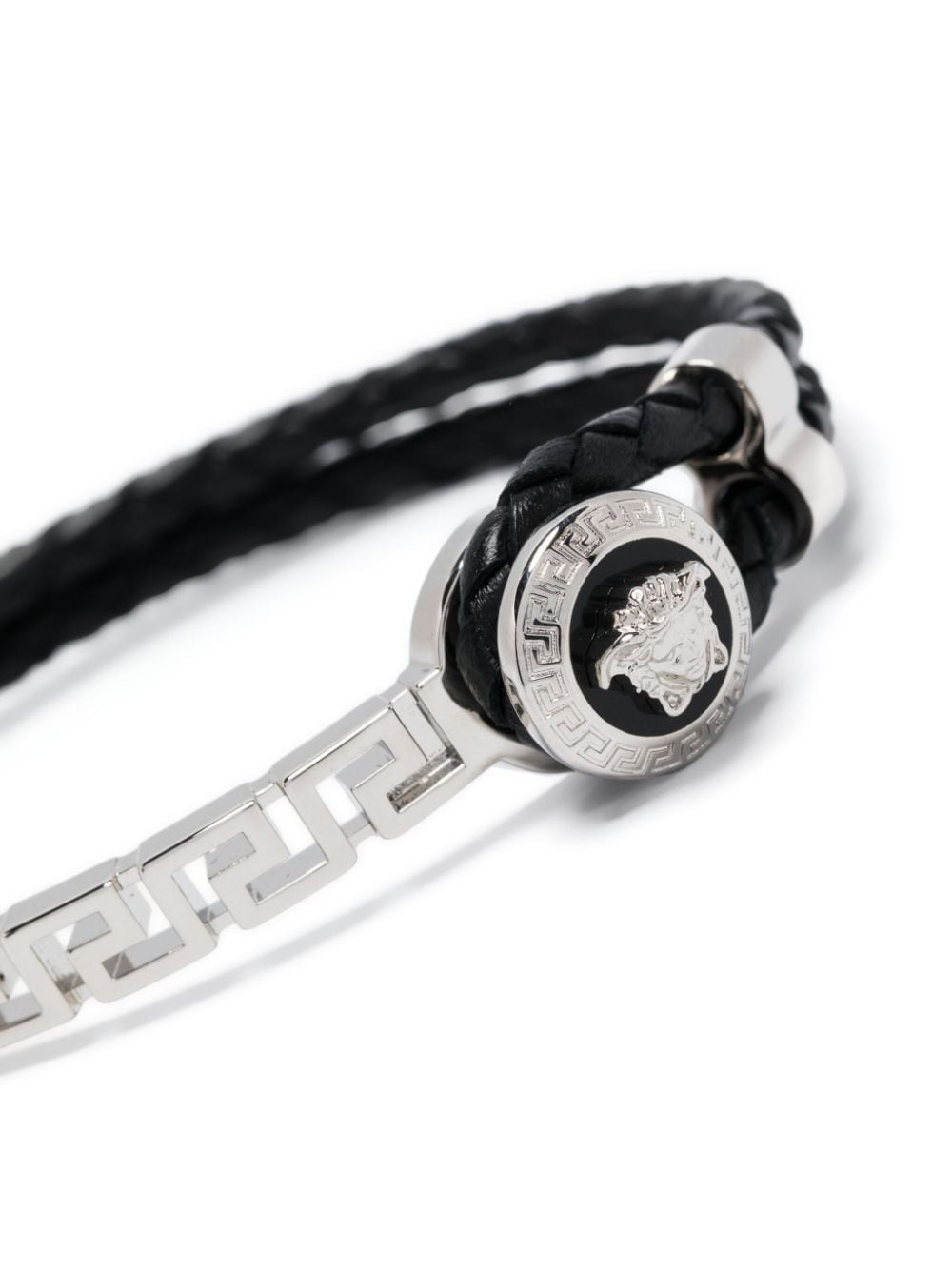Greca braided leather bracelet - 3