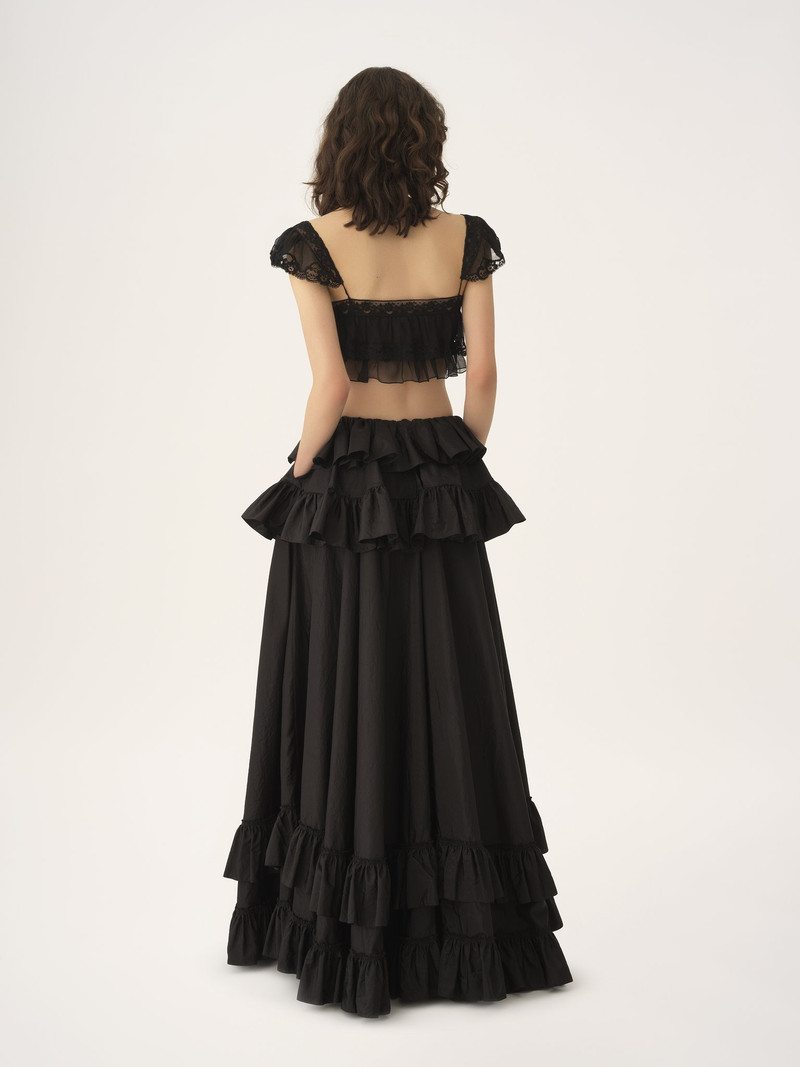 RUFFLED BRALETTE IN SILK MOUSSELINE & LACE 6